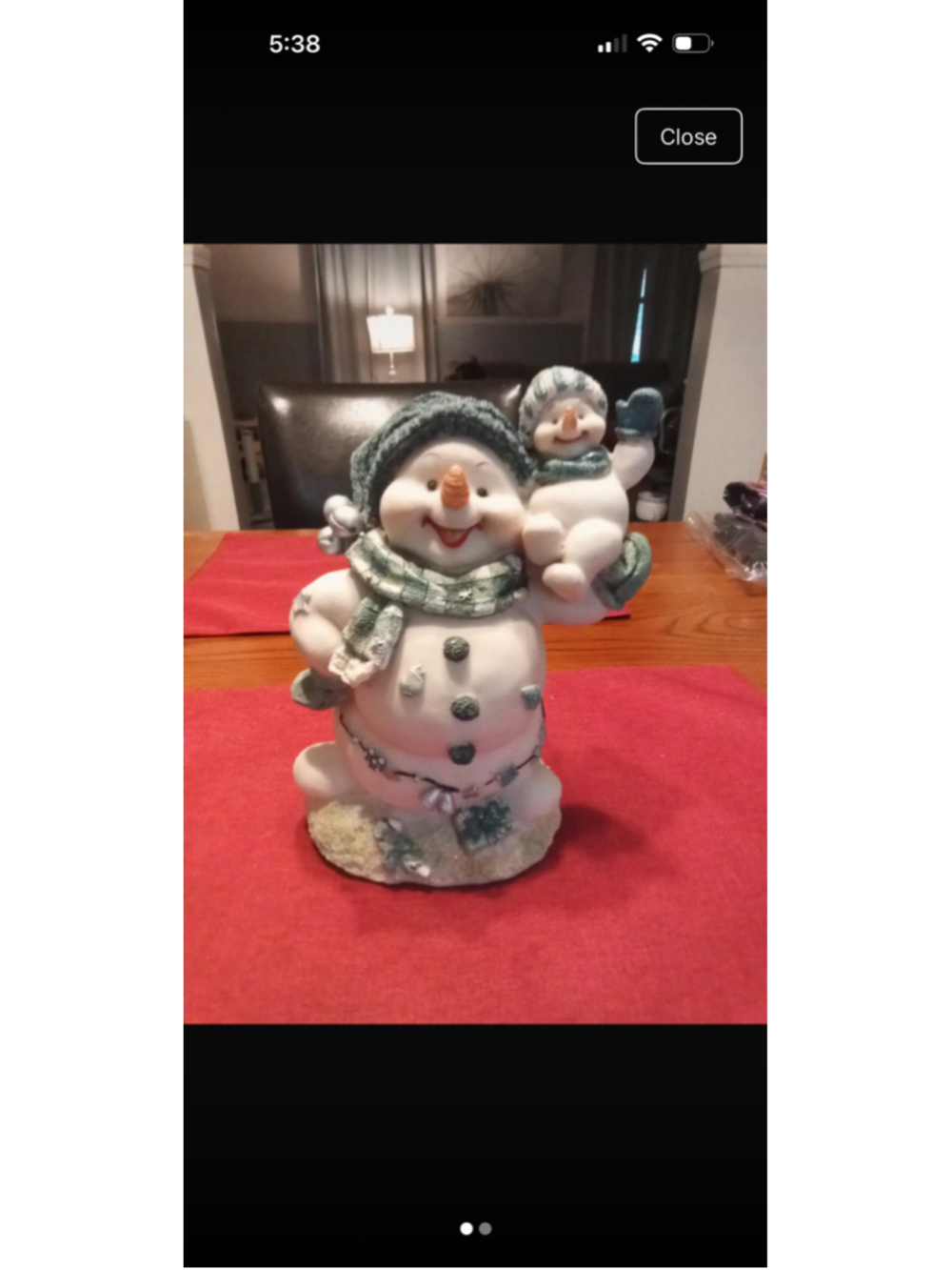 Holiday Decor Snowman Figurine